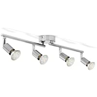 B.K.Licht - Lámpara de techo con 4 focos LED GU10- focos ajustables y giratorios para interiores- de luz blanca cálida…